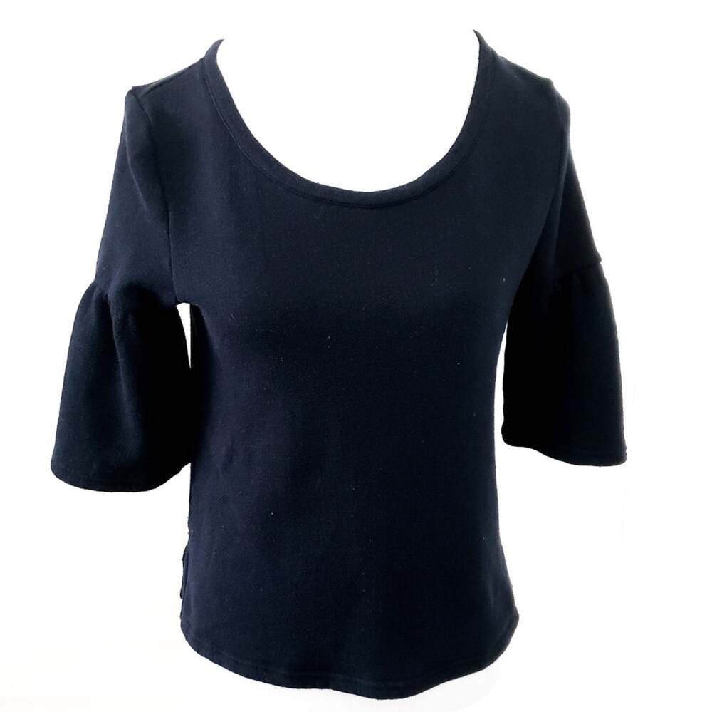 Anthro SATURDAY Sunday French Terry Pullover Small Black,Round Neckline